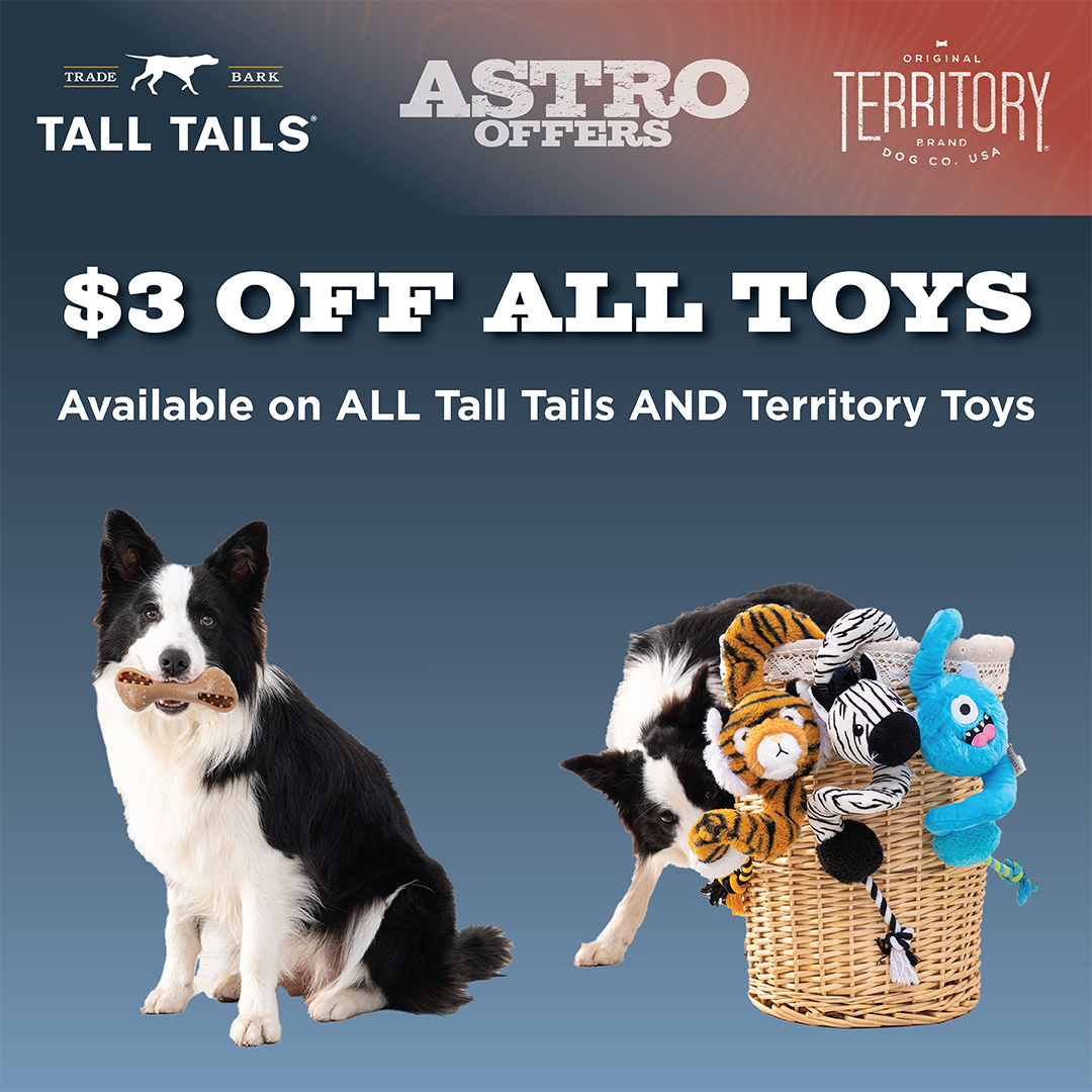 Tall Tails and Territory toys are not your average squeaker toys! Each toy is constructed with reinforced mesh, protected squeakers, and polyfill made from 100% post-consumer recycled plastic. 