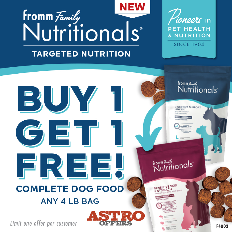 Fromm Family Nutritionals targeted nutrition dry dog foods are carefully formulated with functional ingredients to support the long-term health and wellness of your dog.