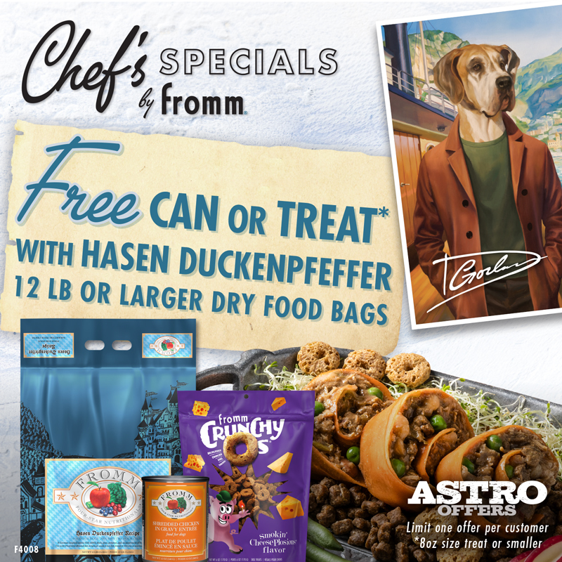 Fromm Four-Star offers dogs a variety of entrees to choose from, each carefully prepared in controlled batches at our family facility using meat, fish, fruits, vegetables, and Wisconsin cheese.