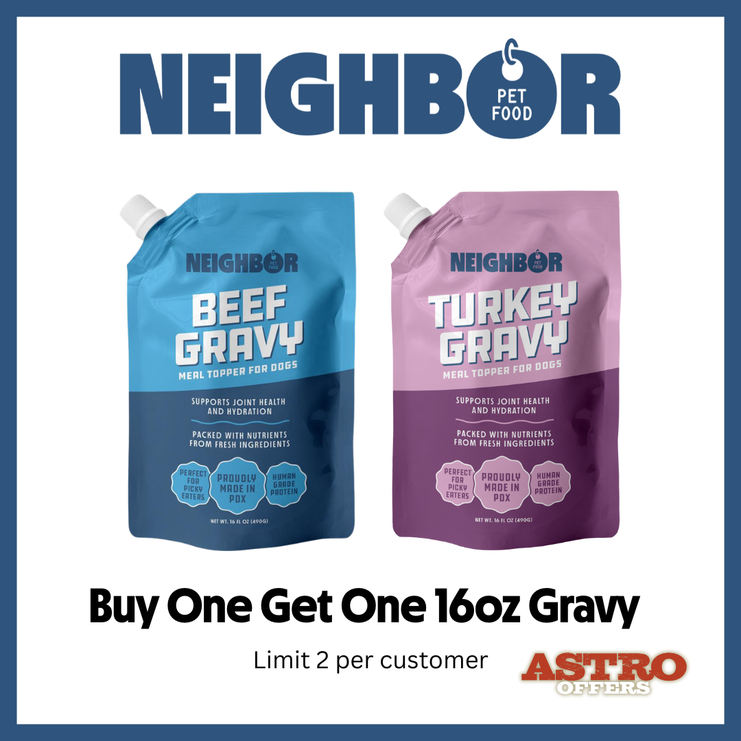 Holiday health in every pour! Neighbor Gravy is rich in bone broth & olive oil to joints and skin - delicious on kibble or with our meatballs.