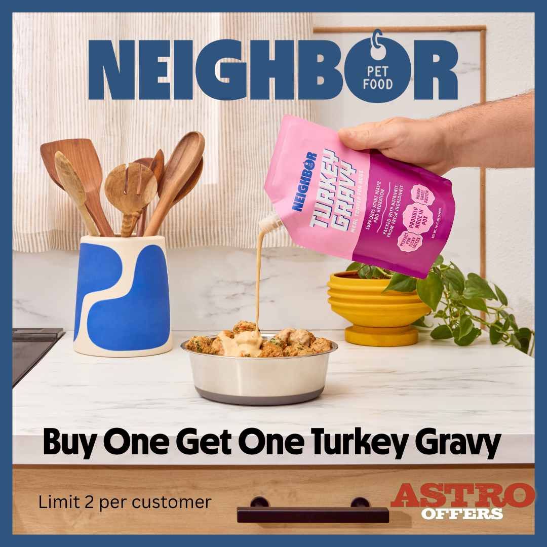 Holiday health in every pour! Neighbor Turkey Gravy is rich in bone broth & olive oil for joints & skin - delicious on kibble or with our meatballs.