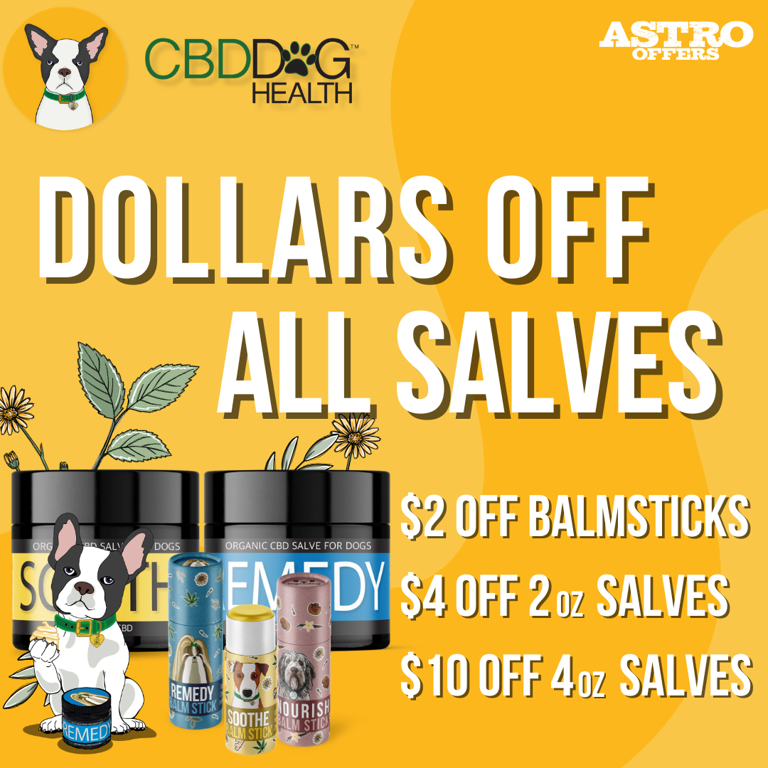 Don't let irritated skin haunt your pet! Get $5 OFF all CBD Dog Health salves this month - crafted with organic CBD and herbs to help soothe skin and keep things calm and hydrated.