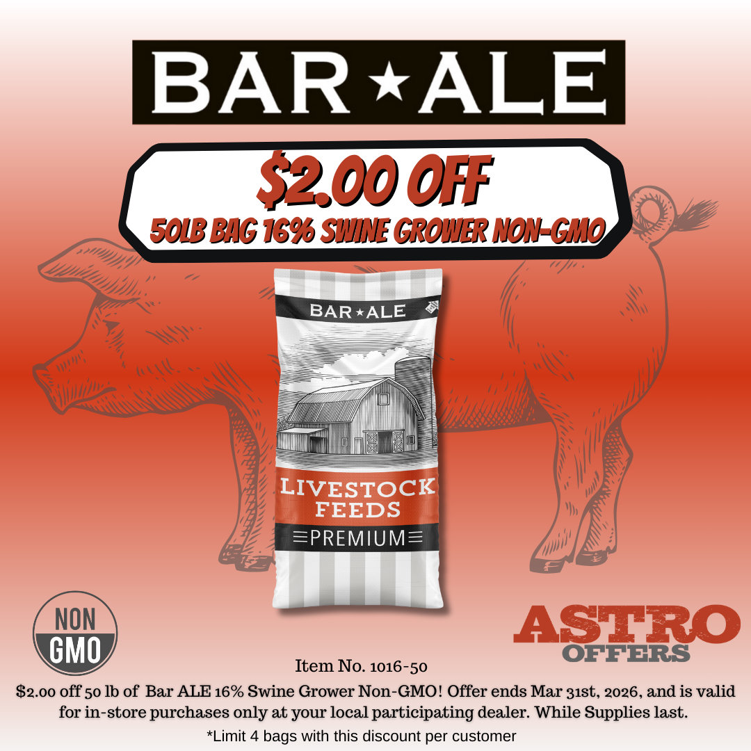 Bar ALE | $2.00 OFF 50lb Bar ALE 16% Swine Grower Non-GMO