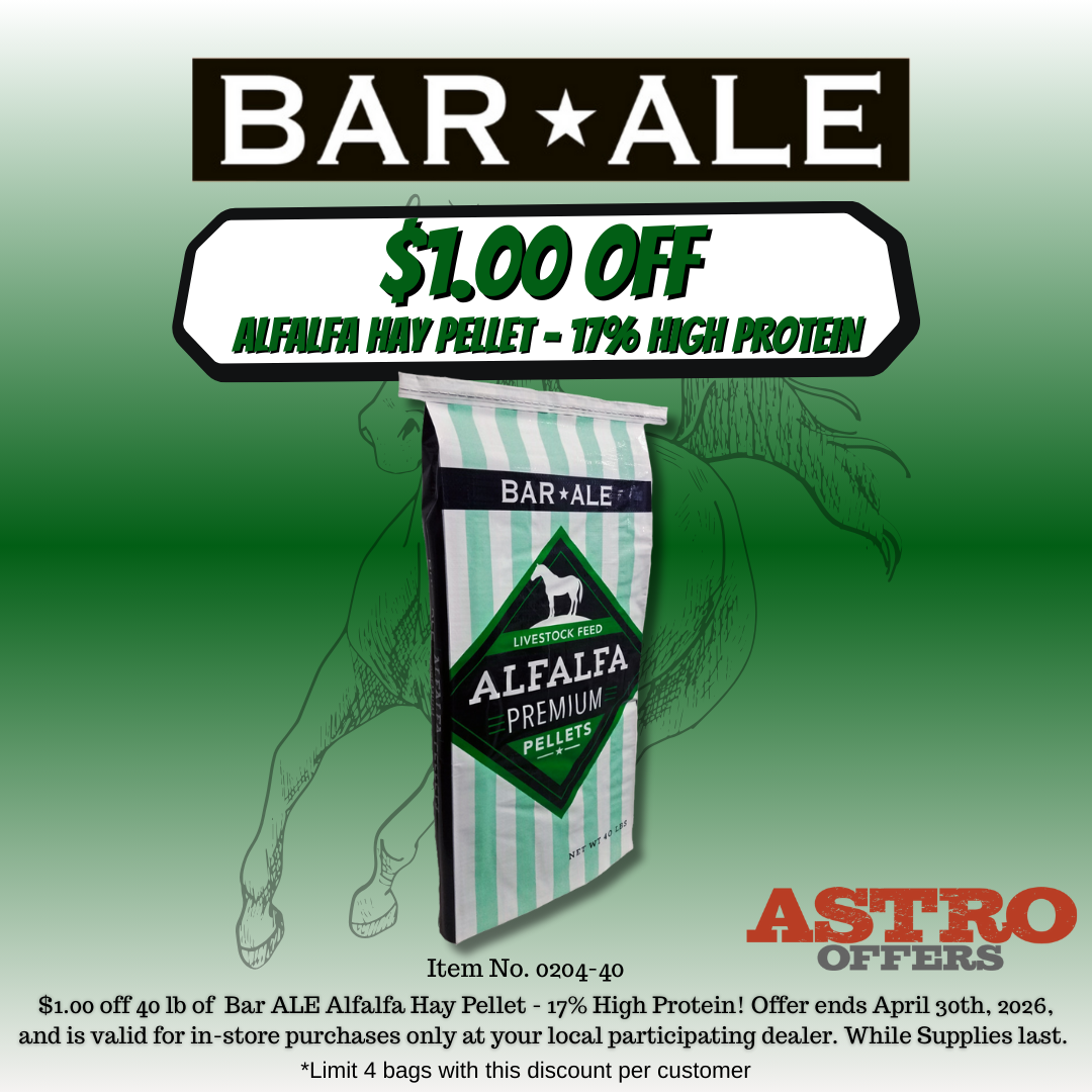 Bar ALE | $1.00 OFF 40lb Alfalfa Hay Pellet - 17% High Protein 