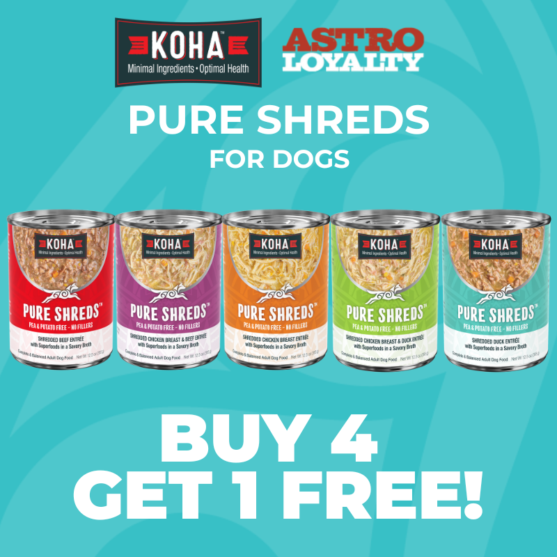 KOHA | Buy 4, Get 1 FREE on Pure Shreds for Dogs