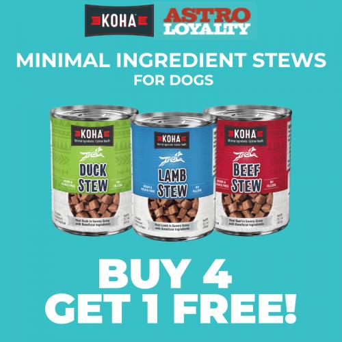 KOHA | Buy 4, Get 1 FREE Minimal Ingredient Stews for Dogs 