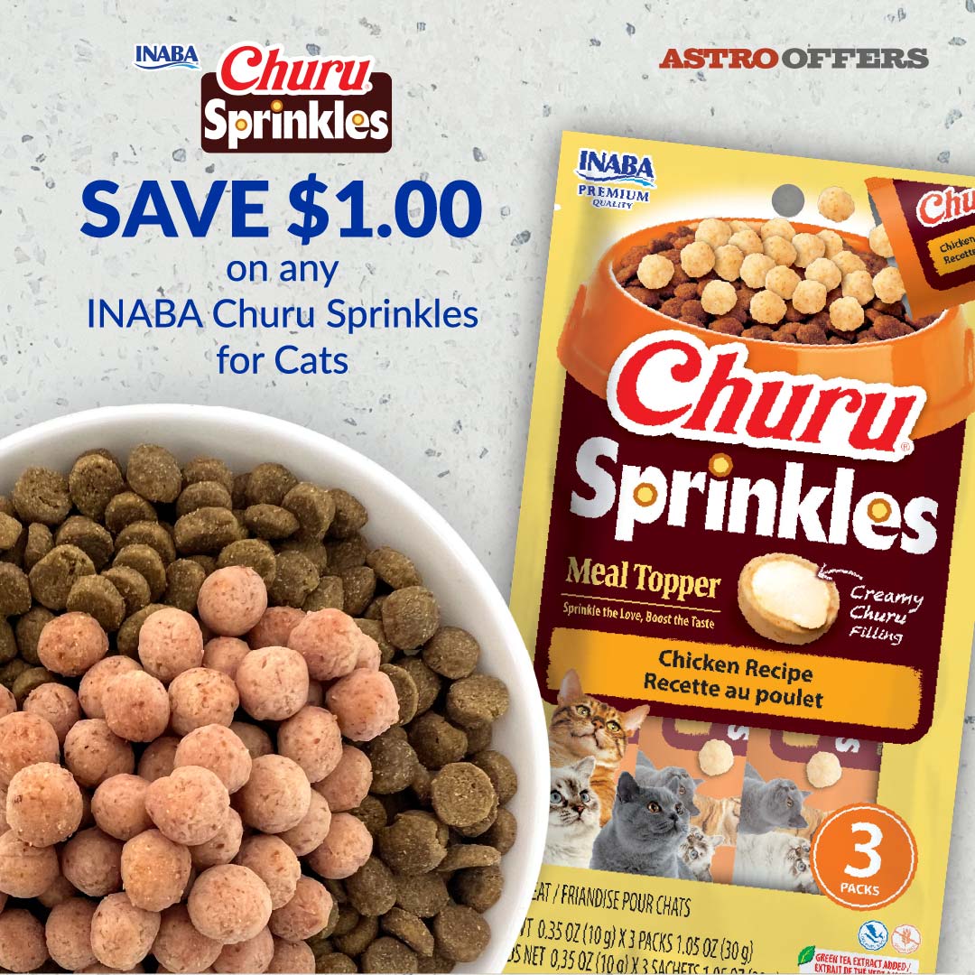 Sprinkle the tasty, easy-to-chew topper to get cats excited about mealtime. They'll love the rich, creamy Churu filling in every soft-baked morsel, made with real chicken and tuna.