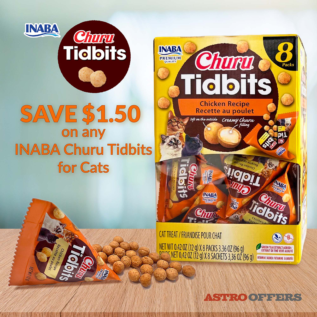 Soft and creamy indulgent treats made with real chicken & wild-caught tuna. Filled with rich, tasty Churu in every bite! Your cats will be enamored with this savory treat.