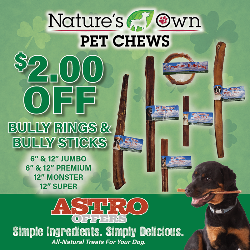 Nature's Own Pet Chews | $2.00 OFF Select Bully Sticks & Rings