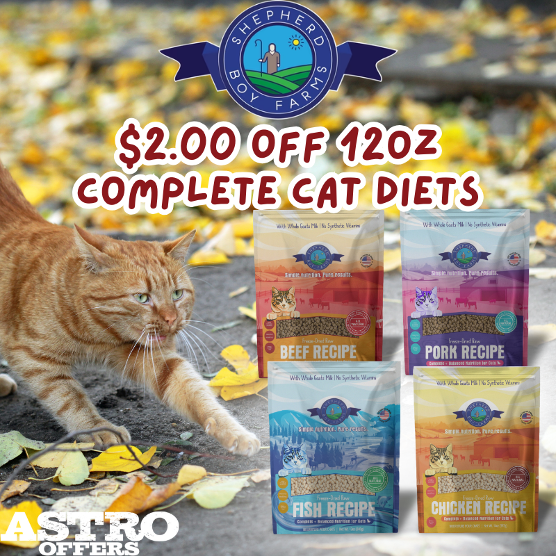 Shepherd Boy Farms | $2.00 OFF 12oz Cat Food Complete Diets
