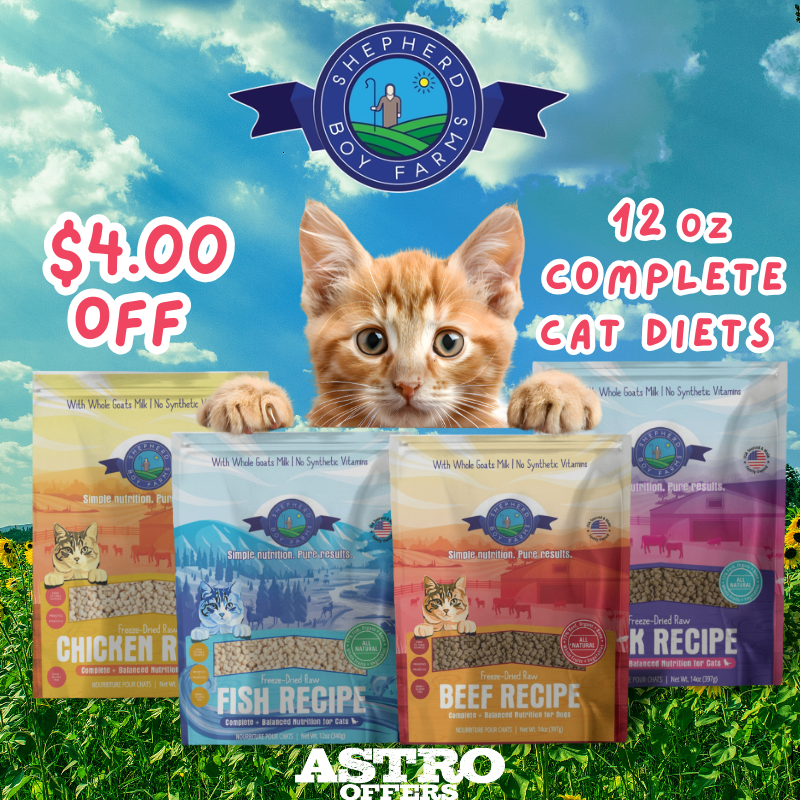 Shepherd Boy Farms Complete and Balanced Diets are free from synthetic vitamins, contain pre and probiotics and are made with organic fruits and vegetables. Made in the USA!