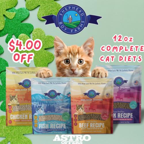 Shepherd Boy Farms Complete and Balanced Diets are free from synthetic vitamins, contain pre and probiotics and are made with organic fruits and vegetables. Made in the USA!