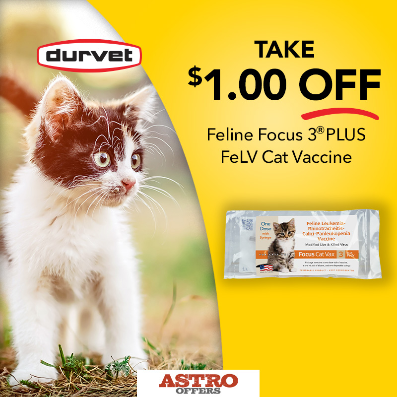 Durvet | $1.00 OFF Feline Focus 3 PLUS FelV