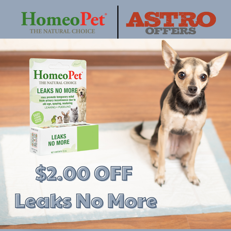 HomeoPet | $2.00 OFF Leaks No More