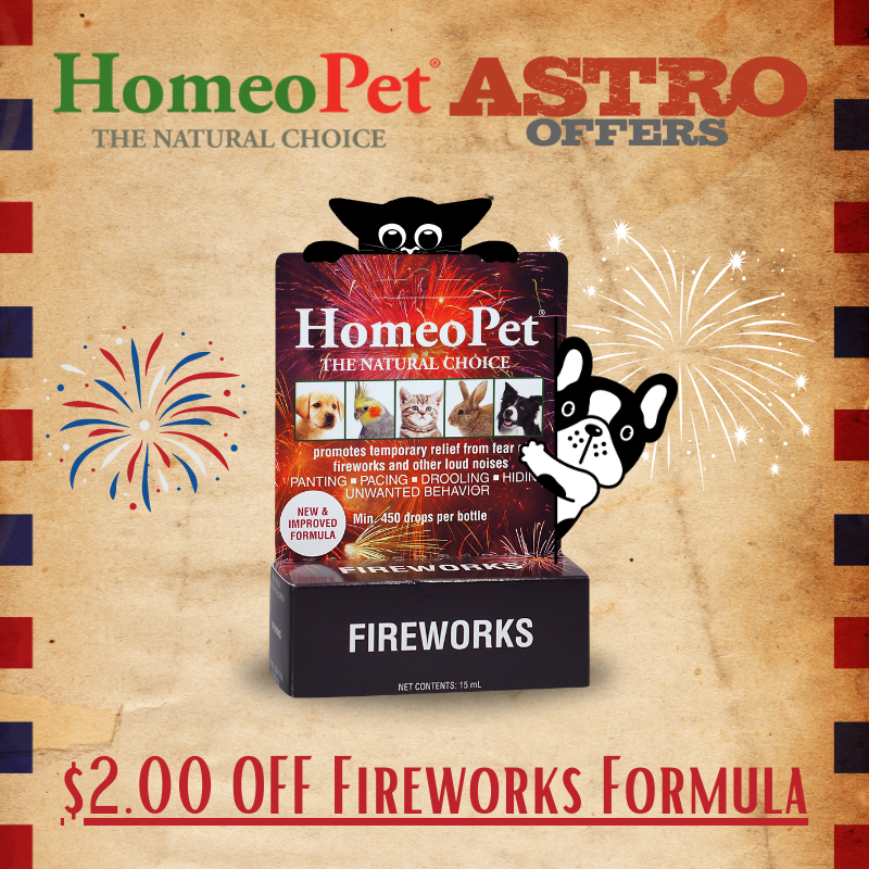 Anxiety support for pets. HomeoPet FIREWORKS medicine can help promote relief in cats, dogs and other pets from fear of fireworks, gunshots and other loud noises. 