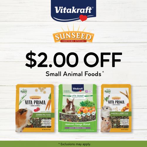 Vitakraft - Sunseed | $2.00 OFF Select Small Animal Foods