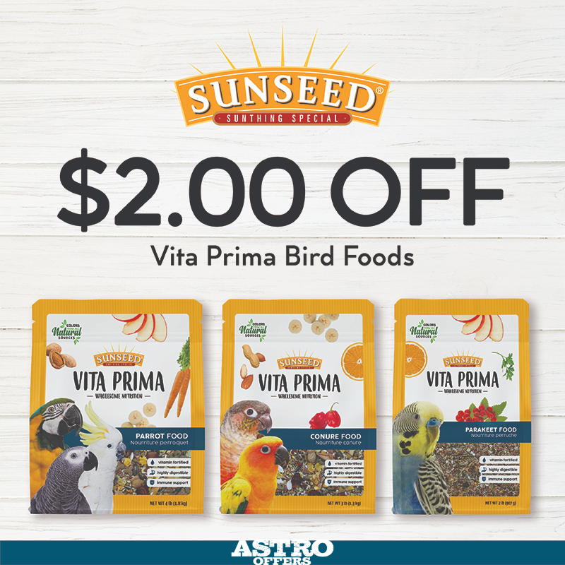 Vitakraft - Sunseed | $2.00 OFF Vita Prima Bird Food