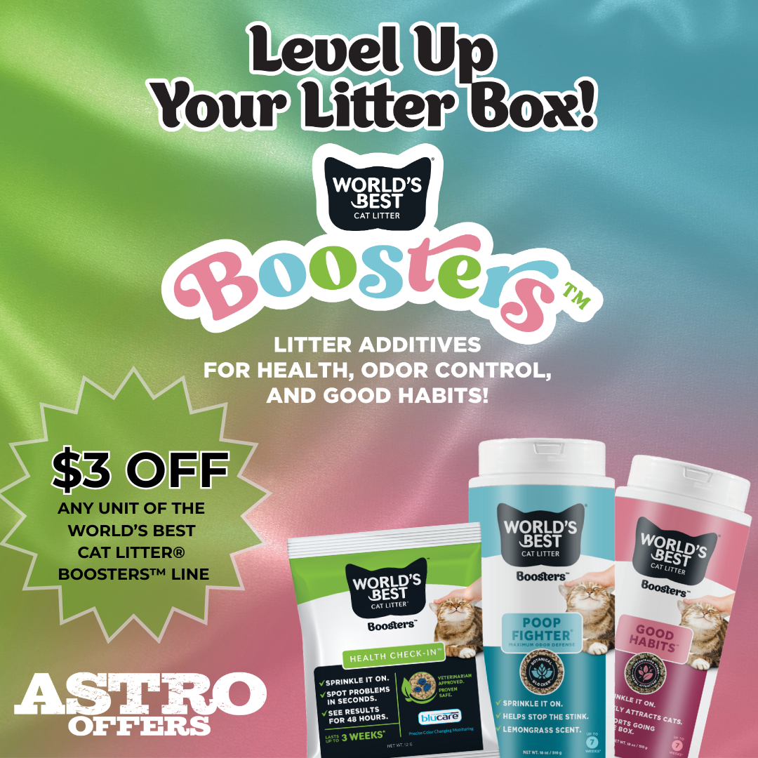 World's Best Cat Litter | $3.00 OFF Boosters Litter Additives