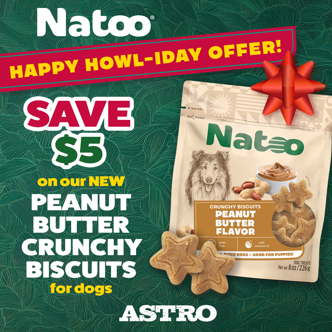 Natoo | $5.00 OFF Crunchy Peanut Butter Biscuits for Dogs