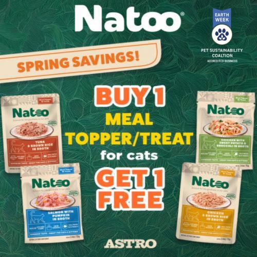 Natoo | Earth Week - PSC | Buy 1, Get 1 FREE on Toppers for Cats