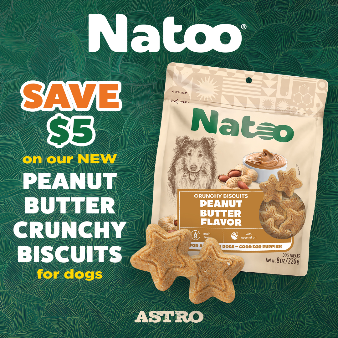 Natoo | $5.00 OFF Crunchy Peanut Butter Biscuits for Dogs
