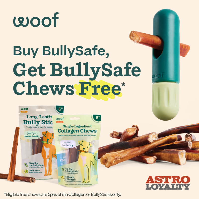 The BullySafe offers peace of mind so pups can enjoy their chews without the risk of choking or swallowing big pieces. Pairs great with our free-range BullySticks and Collagen Chews.