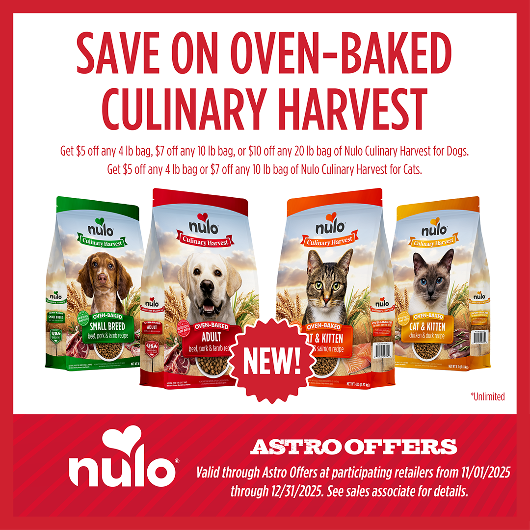 Nulo Culinary Harvest combines minimally processed, oven-baked recipes with rich flavor and 80-90% animal-based protein for wholesome everyday meals. 