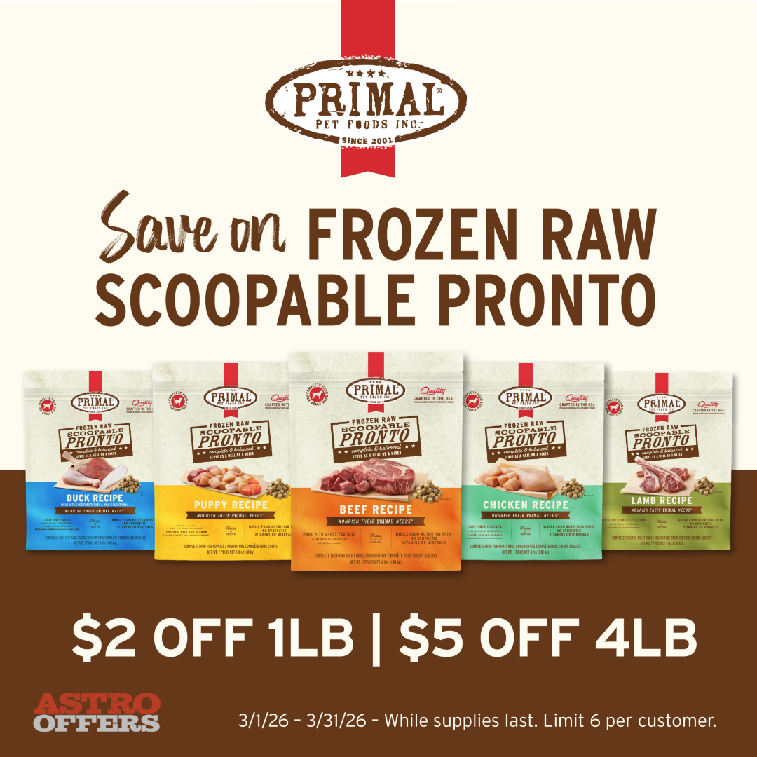 Primal's Frozen Raw Pronto is convenient, bite-sized and easy to serve! It's made with responsibly raised proteins and minimally processed to preserve vital nutrients your pet needs to thrive. 