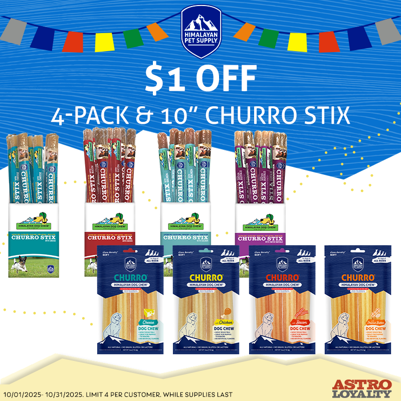 Himalayan Pet Supply | $1.00 OFF Churro & Churro Stix