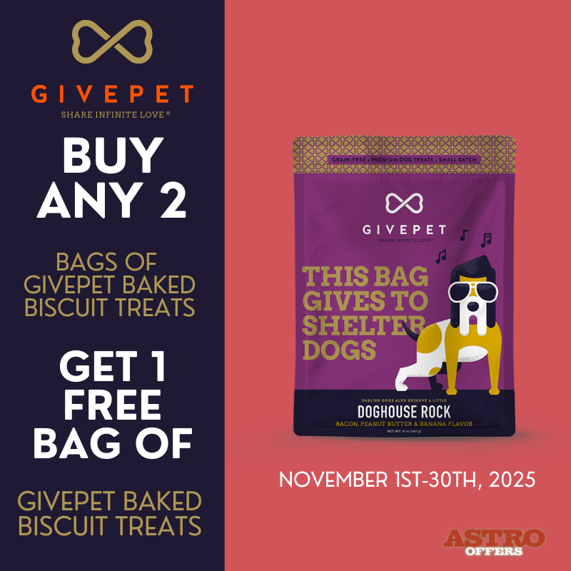 GivePet treats are USA made with whole foods and all natural ingredients. For every bag we sell, we donate enough treats for at least ten shelter pets!