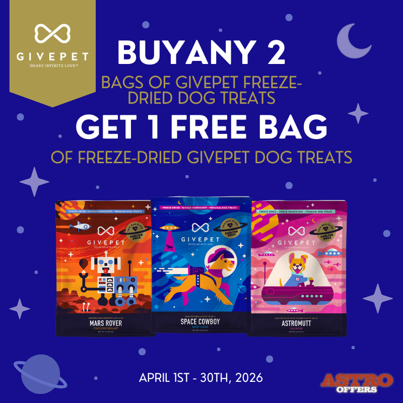 GivePet treats are USA made with whole foods and all natural ingredients. For every bag we sell, we donate enough treats for at least ten shelter pets!