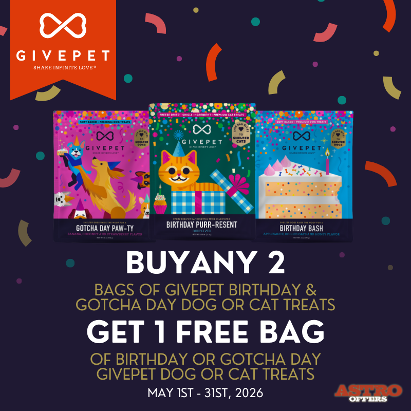 GivePet treats are USA made with whole foods and all natural ingredients. For every bag we sell, we donate enough treats for at least ten shelter pets!