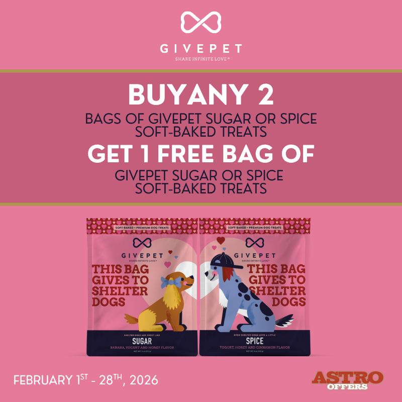 GivePet treats are USA made with whole foods and all natural ingredients. For every bag we sell, we donate enough treats for at least ten shelter pets!