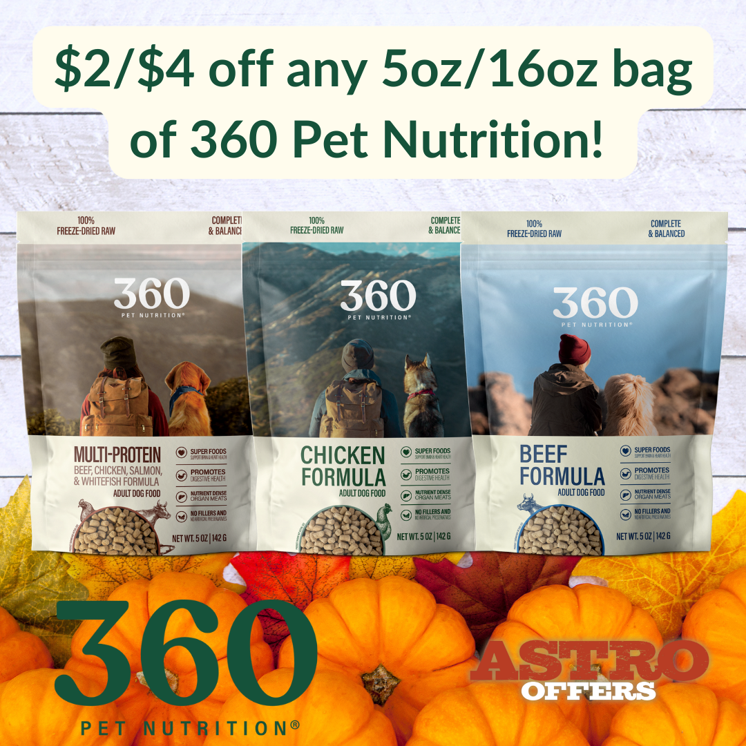 360 Pet Nutrition | Dollars OFF 5oz & 16oz Bags!