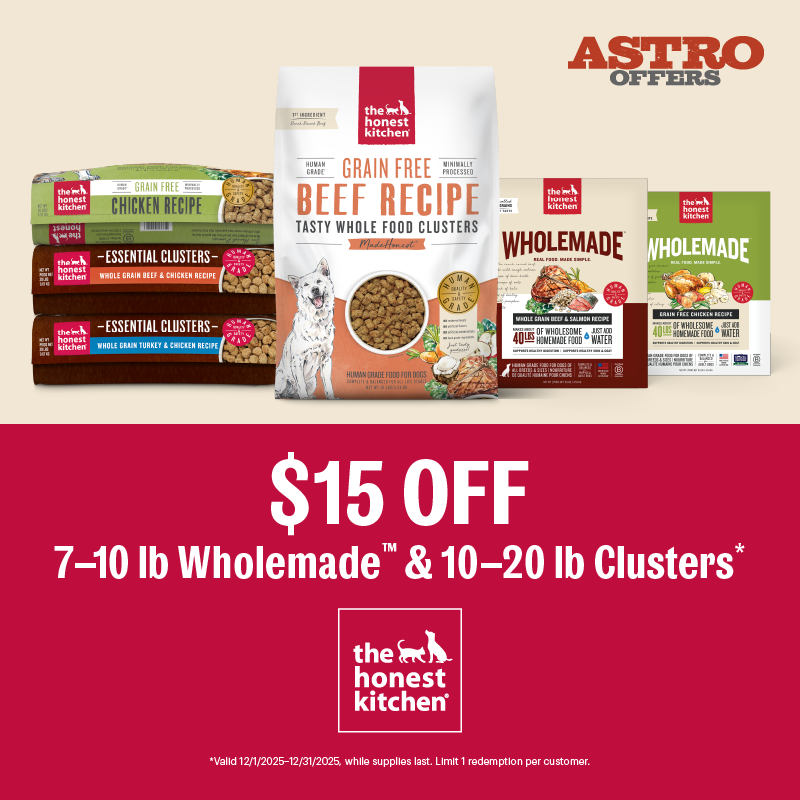 The Honest Kitchen | $15.00 OFF Select Wholemade Boxes and Clusters