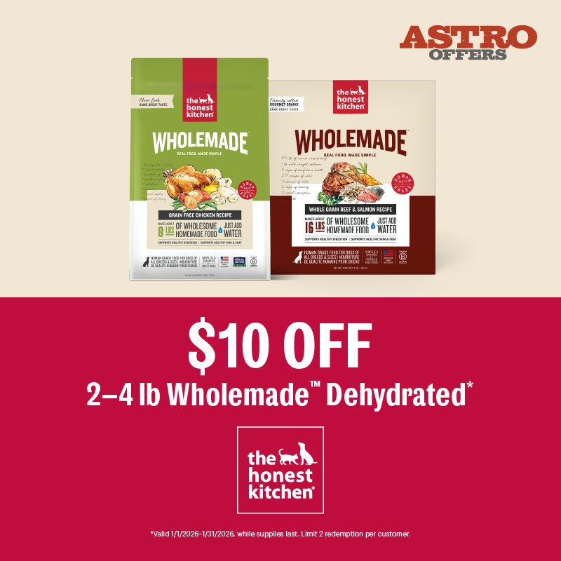 The Honest Kitchen | $10.00 OFF 2lb-4lb Wholemade Dehydrated Recipes
