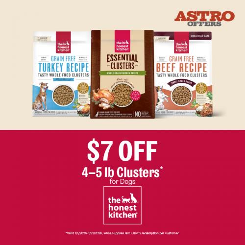 The Honest Kitchen | $7.00 OFF 4lb-5lb Clusters for Dogs