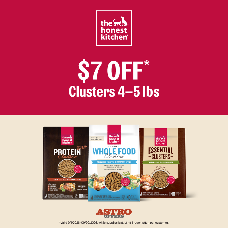 The first human grade dry food for dogs, our Clusters dry dog food is packed with real ingredients you can pronounce and are less processed than traditional kibble.