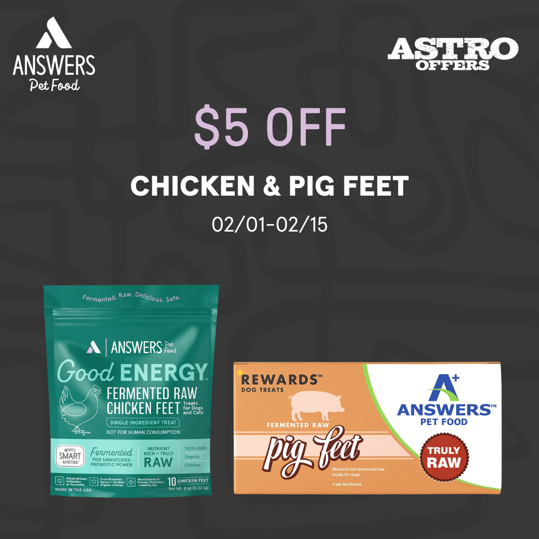 Give your pet the ultimate treat with our Good Energy Fermented Chicken Feet and Rewards Pig Feet! Free of additives and preservatives, these wholesome treats give your pet the best in every bite.