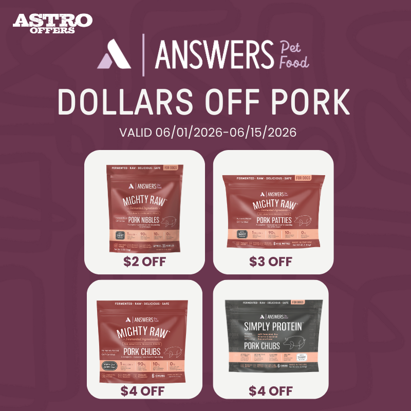 Our Mighty Raw Pork provides all the nutrition your dog needs for a strong body, healthy gut, and happy life!

The Simply Protein Pork Chubs are perfect for dogs with allergies and sensitivities!
