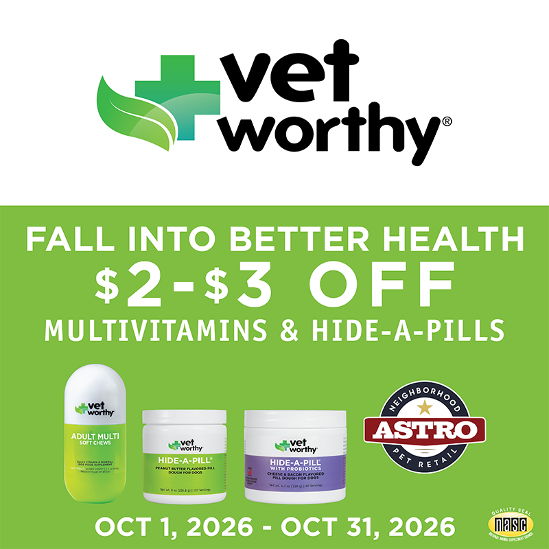 Fall into better health - Strengthen overall wellness as the season changes!
Vet Worthy is Vet Formulated, Pet Approved! Providing health & wellness at a mid-level price point. Your Pet is Vet Worthy.