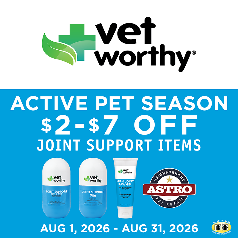 Active Pet Season - Get your pet adventure-ready for summer fun!
Vet Worthy is Vet Formulated, Pet Approved! Providing health & wellness products at a mid-level price point. Your Pet is Vet Worthy.