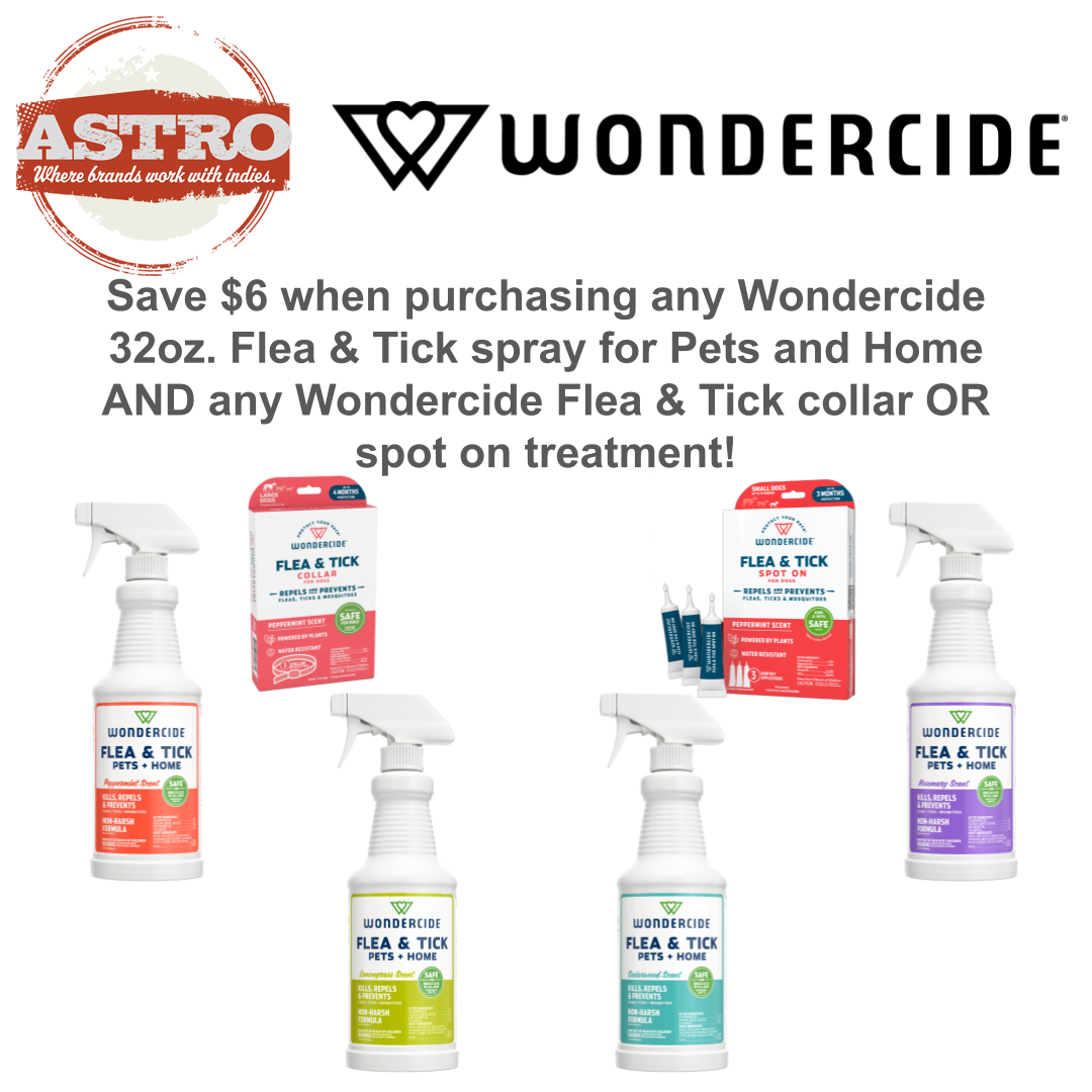 Ensure optimal plant-powered flea and tick protection by purchasing any Wondercide 32oz Flea & Tick spray and any Wondercide dog or cat flea & tick collar or spot on treatment and save!  