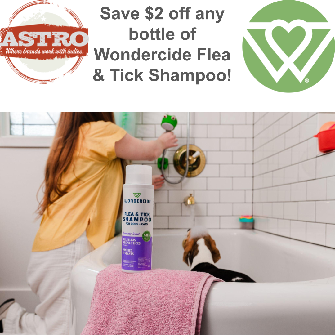 Bathe the bugs away with Wondercide's plant-powered Flea & Tick shampoos for dogs and cats.  4 amazing scents to choose from!