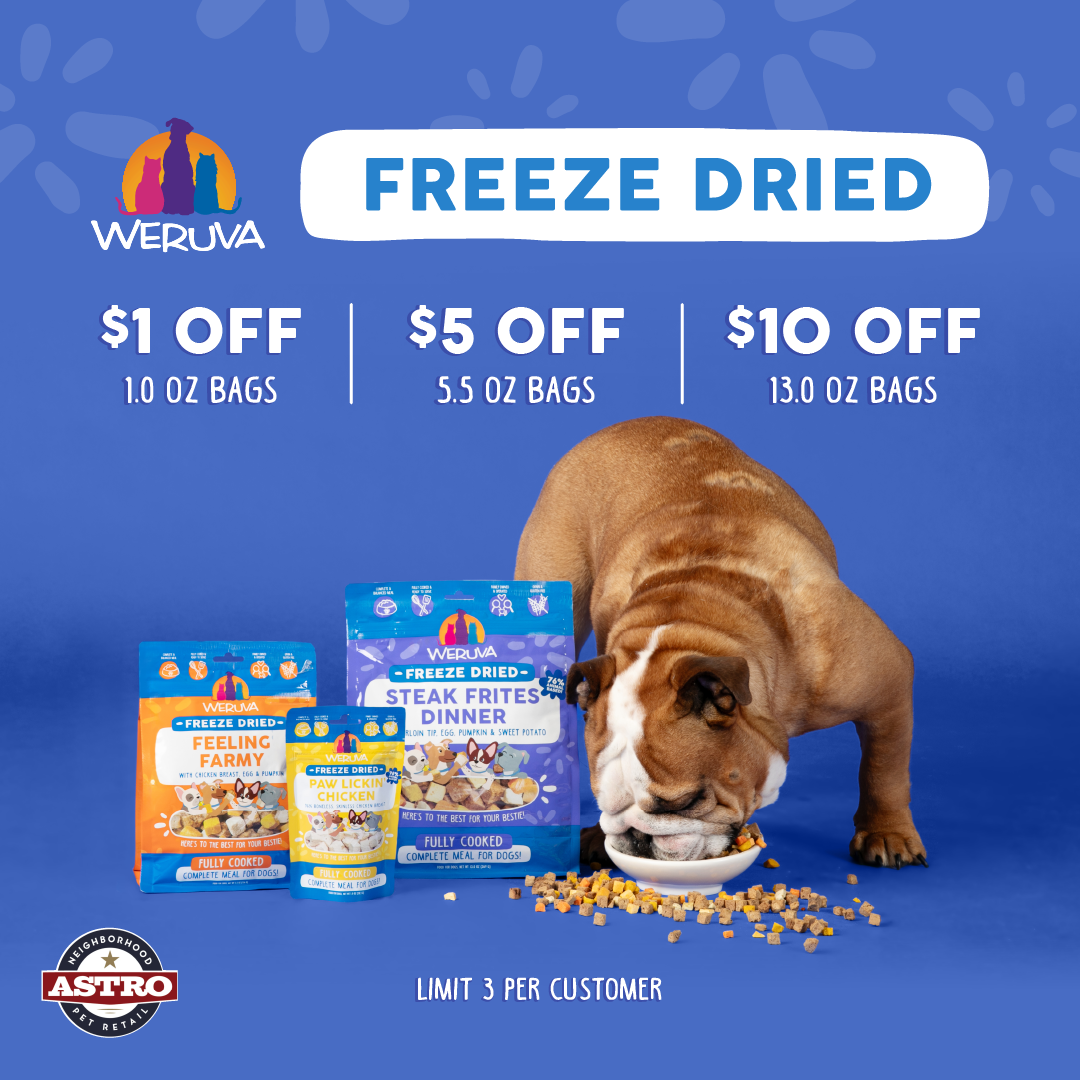 Weruva's cooked freeze dried pet food combines the convenience of dry kibble with the high-quality nutrition of real, cooked meat. No fillers, no mysteries just clean, wholesome protein they will love