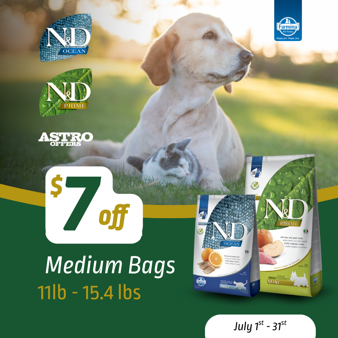 Farmina | $7.00 OFF Medium Bags of N&D Prime and Ocean Dry Food