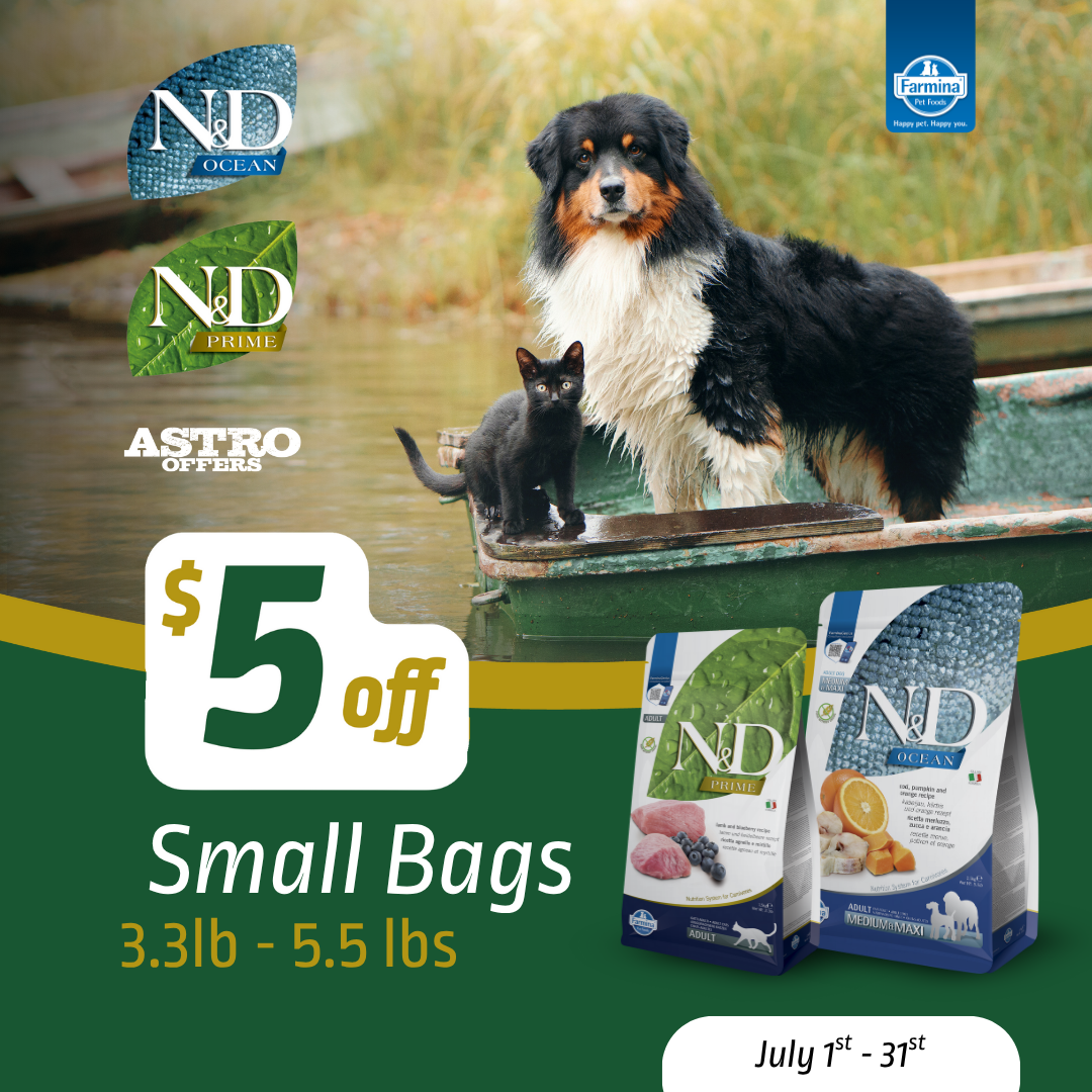 Farmina | $5.00 OFF Small Bags of N&D Prime and Ocean Dry Food