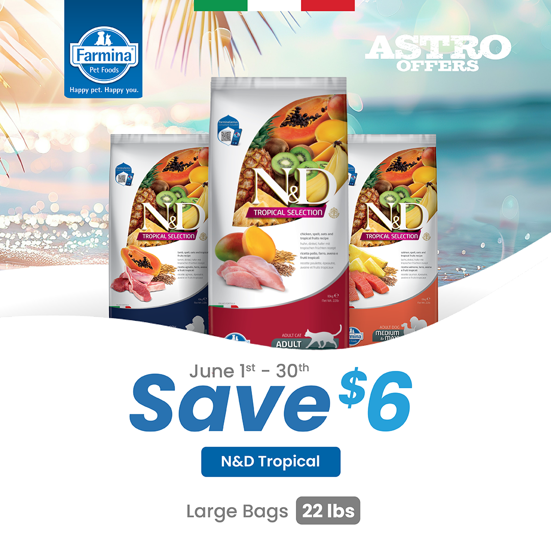 Farmina | $6.00 OFF Large Bags of N&D Tropical Dry Food
