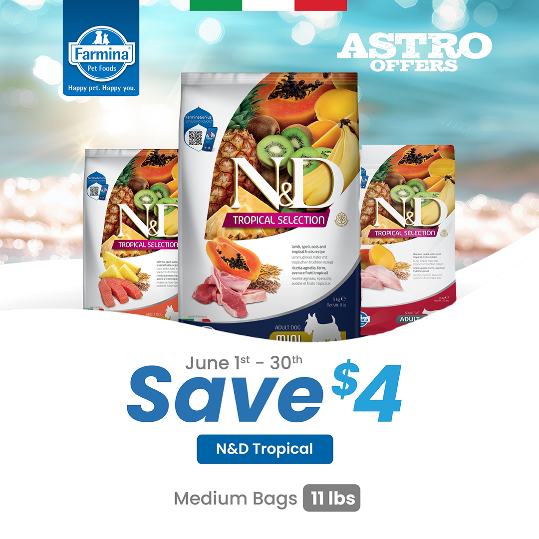 Farmina | $4.00 OFF Medium Bags of Farmina N&D Tropical Dry Food