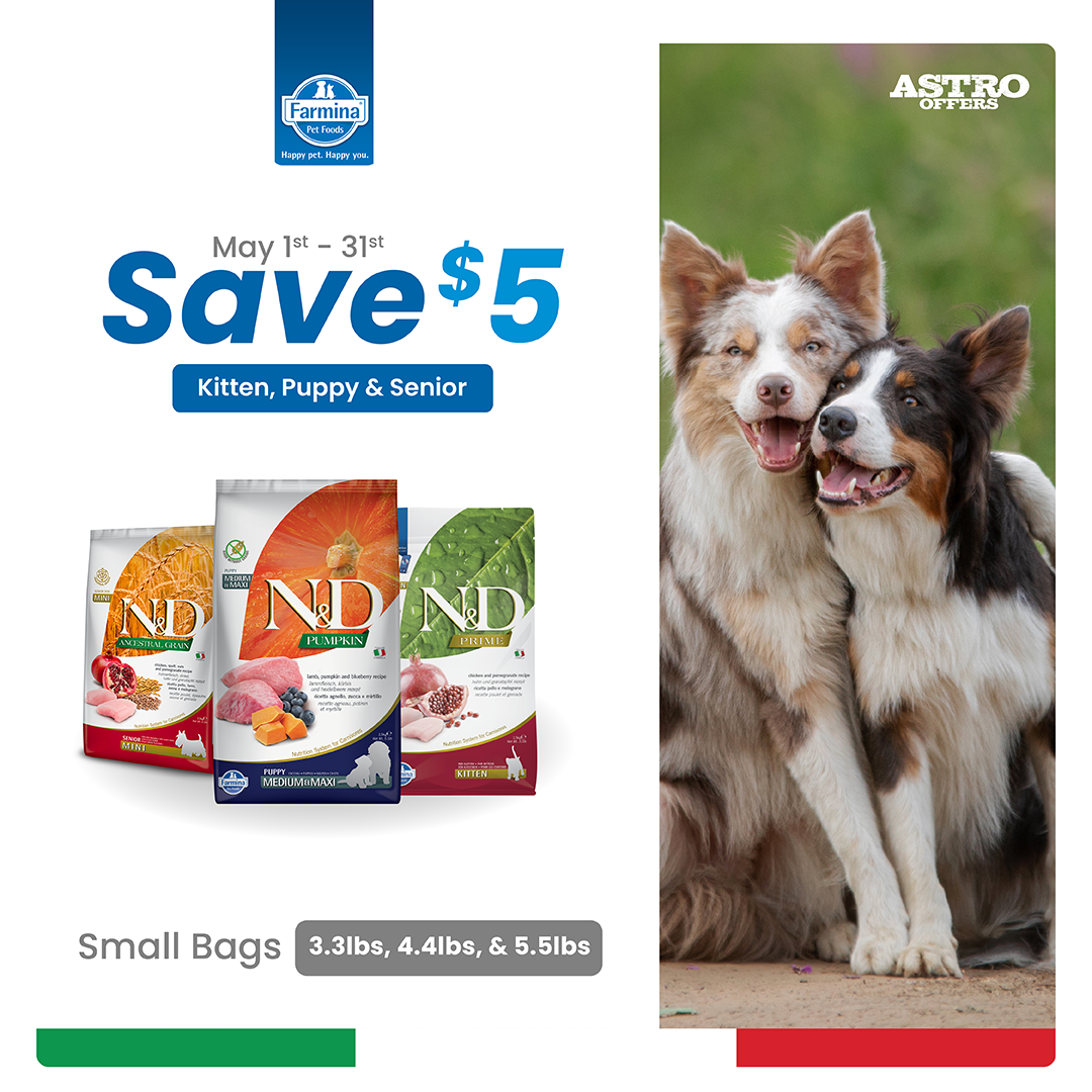 Farmina | $5.00 OFF Small Bags of Puppy, Kitten, or Senior Dry Food